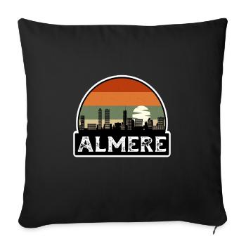 Almere Netherlands Flag Skyline Travel Souvenir - Sofa pillowcase 17,3'' x 17,3'' (45 x 45 cm) - black - Front