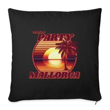 Party in Mallorca, romantic retro sunset design. - Sofa pillowcase 17,3'' x 17,3'' (45 x 45 cm) - black - Front