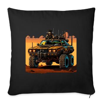 Post Apocalyptic Road Trip - Sofa pillowcase 17,3'' x 17,3'' (45 x 45 cm) - black - Front