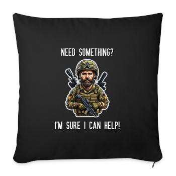Need Something? I'm Sure I can help! - Sofa pillowcase 17,3'' x 17,3'' (45 x 45 cm) - black - Front