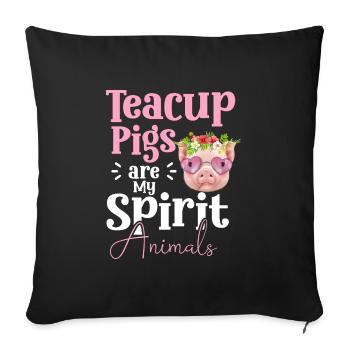 Teacup Pig Minipig Pet - Sofa pillowcase 17,3'' x 17,3'' (45 x 45 cm) - black - Front