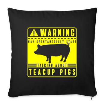 Teacup pig piggy pet - Sofa pillowcase 17,3'' x 17,3'' (45 x 45 cm) - black - Front