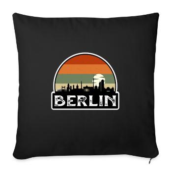 Berlin Germany Flag Skyline Travel Souvenir - Sofa pillowcase 17,3'' x 17,3'' (45 x 45 cm) - black - Front