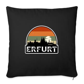 Erfurt Germany Flag Skyline Travel Souvenir - Sofa pillowcase 17,3'' x 17,3'' (45 x 45 cm) - black - Front