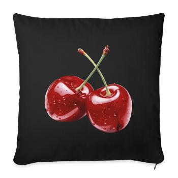 Kirsche - Sofakissenbezug 45 x 45 cm - Schwarz - Vorne