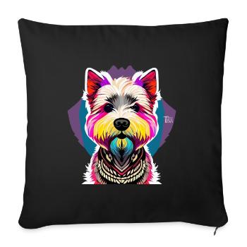 West Highland Terrier - Sofakissenbezug 45 x 45 cm - Schwarz - Vorne