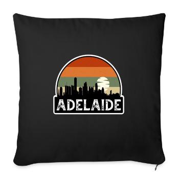 Adelaide Australia Flag Skyline Travel Souvenir - Sofa pillowcase 17,3'' x 17,3'' (45 x 45 cm) - black - Front