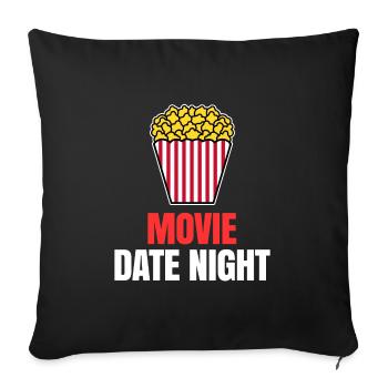Movies Statement Cineast Binge Watching Popcorn - Sofa pillowcase 17,3'' x 17,3'' (45 x 45 cm) - black - Front