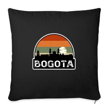 Bogota Colombia Flag Skyline Travel Souvenir - Sofa pillowcase 17,3'' x 17,3'' (45 x 45 cm) - black - Front