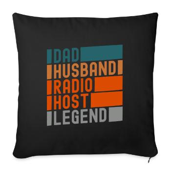 Podcast Podcaster Microphone Cassette - Housse de coussin décorative 45 x 45 cm - noir - Devant