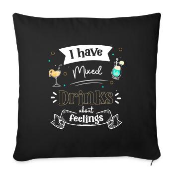 Cocktail Bouteille d’alcool - Housse de coussin décorative 45 x 45 cm - noir - Devant