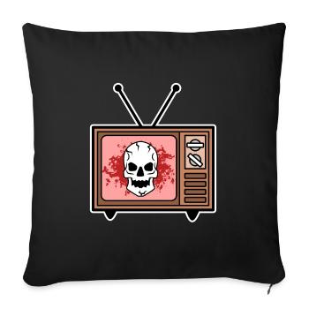 TV Night Movies Television Cineast Cinema Movies - Housse de coussin décorative 45 x 45 cm - noir - Devant