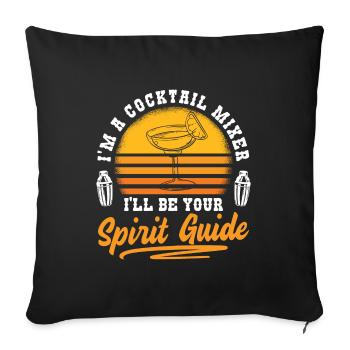 Cocktail Mixer Alcool Mixeur Tequila Sunrise - Housse de coussin décorative 45 x 45 cm - noir - Devant