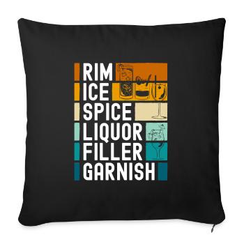 Cocktail Getränke Spirituose Pina Colada - Sofakissenbezug 45 x 45 cm - Schwarz - Vorne