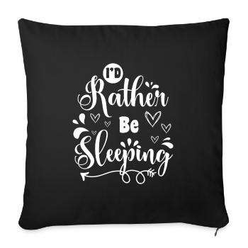 Sleeping, dreaming, relaxing, sleepyhead - Sofa pillowcase 17,3'' x 17,3'' (45 x 45 cm) - black - Front