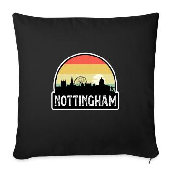 Nottingham England Flag Skyline Travel Souvenir - Sofa pillowcase 17,3'' x 17,3'' (45 x 45 cm) - black - Front