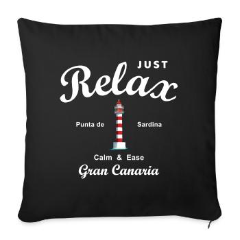 Relax, Grande Canarie, Punta de Sardina, Espagne - Housse de coussin décorative 45 x 45 cm - noir - Devant