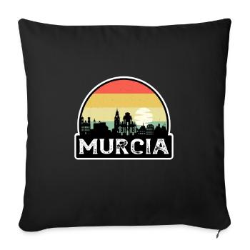 Murcie Espagne Flag Skyline Souvenir de voyage - Housse de coussin décorative 45 x 45 cm - noir - Devant