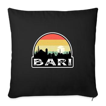 Bari Italie Flag Skyline Souvenir de voyage - Housse de coussin décorative 45 x 45 cm - noir - Devant