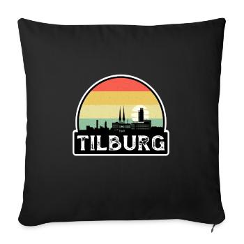 Tilburg Niederlande Flagge Skyline Reisesouvenir - Sofakissenbezug 45 x 45 cm - Schwarz - Vorne