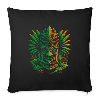 Tiki Mask Hawaii | Aloha Vibes - Sofa pillowcase 17,3'' x 17,3'' (45 x 45 cm) - black - Front