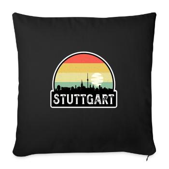 Stuttgart Allemagne Flag Skyline Souvenir de voyage - Housse de coussin décorative 45 x 45 cm - noir - Devant