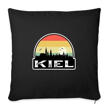 Kiel Germany Flag Skyline Travel Souvenir - Sofa pillowcase 17,3'' x 17,3'' (45 x 45 cm) - black - Front
