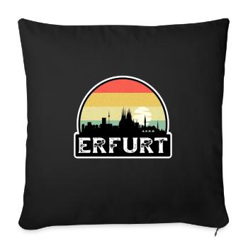 Erfurt Germany Flag Skyline Travel Souvenir - Sofa pillowcase 17,3'' x 17,3'' (45 x 45 cm) - black - Front