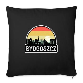 Bydgoszcz Pologne Flag Skyline Souvenir de voyage - Housse de coussin décorative 45 x 45 cm - noir - Devant