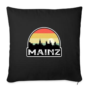 Mainz Germany Flag Skyline Travel Souvenir - Sofa pillowcase 17,3'' x 17,3'' (45 x 45 cm) - black - Front