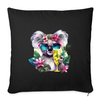 Bunter Koala Sonnenbrille Sekt Alkohol Party - Sofakissenbezug 45 x 45 cm - Schwarz - Vorne
