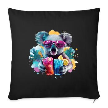 Bunter cooler Koala Sonnenbrille Cocktails Party - Sofakissenbezug 45 x 45 cm - Schwarz - Vorne