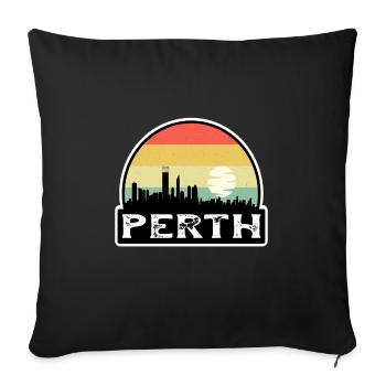 Perth Australia Flag Skyline Travel Souvenir - Sofa pillowcase 17,3'' x 17,3'' (45 x 45 cm) - black - Front