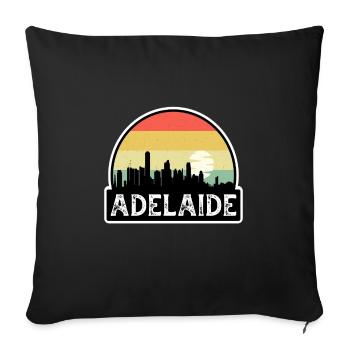 Adelaide Australia Flag Skyline Travel Souvenir - Sofa pillowcase 17,3'' x 17,3'' (45 x 45 cm) - black - Front