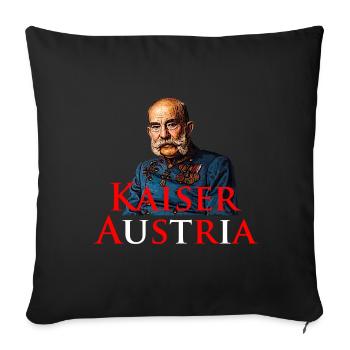 Kaiser Austria – Historical Austria Motif - Sofa pillowcase 17,3'' x 17,3'' (45 x 45 cm) - black - Front