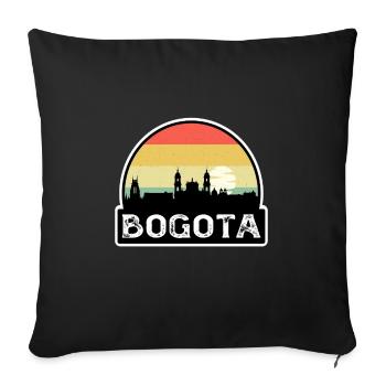 Bogota Colombia Flag Skyline Travel Souvenir - Sofa pillowcase 17,3'' x 17,3'' (45 x 45 cm) - black - Front