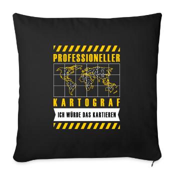Conception cartographique - Housse de coussin décorative 45 x 45 cm - noir - Devant