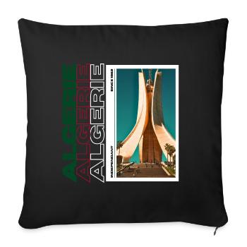 Algeria Independent since 1962 - Sofa pillowcase 17,3'' x 17,3'' (45 x 45 cm) - black - Front