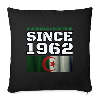 Les Algériens vivent libres depuis 1962 - Housse de coussin décorative 45 x 45 cm - noir - Devant