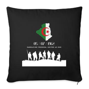 Algeria Embracing freedom, united as one 1962 - Sofa pillowcase 17,3'' x 17,3'' (45 x 45 cm) - black - Front