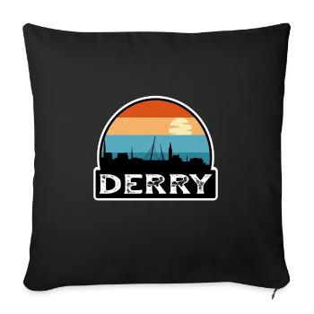 Derry Northern Ireland Flag Skyline Travel Souveni - Sofa pillowcase 17,3'' x 17,3'' (45 x 45 cm) - black - Front