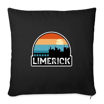 Limerick Irlande Flag Skyline Souvenir de voyage - Housse de coussin décorative 45 x 45 cm - noir - Devant