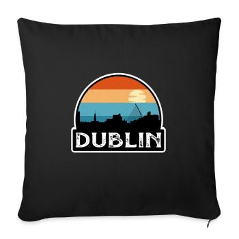 Dublin Irlande Flag Skyline Souvenir de voyage - Housse de coussin décorative 45 x 45 cm - noir - Devant