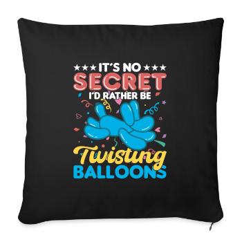 Balloon Twisting Design - Sofa pillowcase 17,3'' x 17,3'' (45 x 45 cm) - black - Front