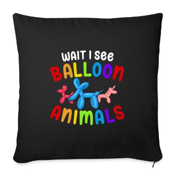 Balloon Twisting Design - Sofa pillowcase 17,3'' x 17,3'' (45 x 45 cm) - black - Front