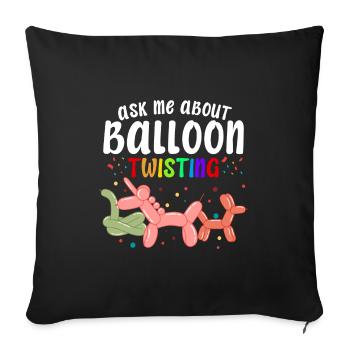 Balloon Twisting Design - Sofa pillowcase 17,3'' x 17,3'' (45 x 45 cm) - black - Front