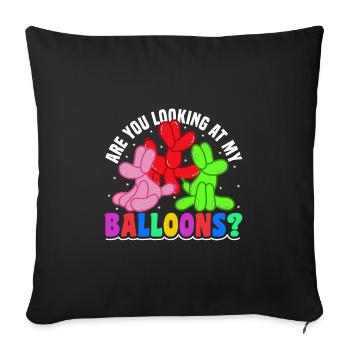 Balloon Twisting Design - Sofa pillowcase 17,3'' x 17,3'' (45 x 45 cm) - black - Front