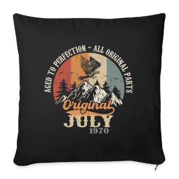 Juillet 1970 Cadeau d’anniversaire Juillet 1970 Original - Housse de coussin décorative 45 x 45 cm - noir - Devant