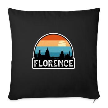 Florence Italie Flag Skyline Souvenir de voyage - Housse de coussin décorative 45 x 45 cm - noir - Devant