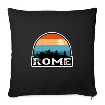 Rome Italy Flag Skyline Travel Souvenir - Sofa pillowcase 17,3'' x 17,3'' (45 x 45 cm) - black - Front